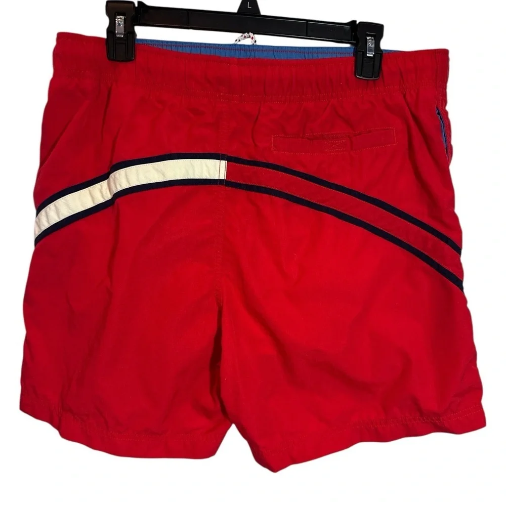 VTG Y2K Tommy Hilfiger Logo Mens Swim Shorts Med Red White Blue Retro 5